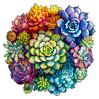 Succulent Plant Wooden Puzzle Family Educational Game