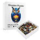 Magical Owl Shaped Wooden Jigsaw Puzzle Sunset Art Decor