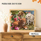Three Dogs with Flower 100 Piece Jigsaw Puzzle Kids & Adults