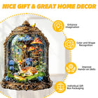 Enchanted Forest Glass Jar Wooden Puzzle Deer Mushroom Art