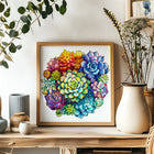 Succulent Plant Wooden Puzzle Family Educational Game