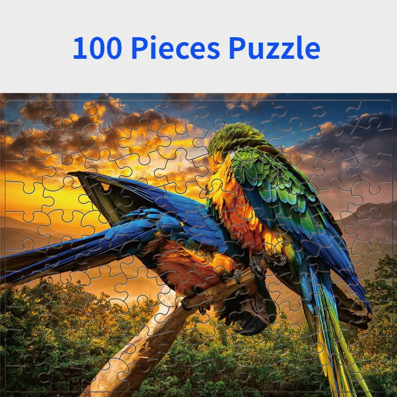 100 Pieces Cartoon Animals Parrot Jigsaw Puzzle Toy