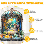Graceful Mermaid Wooden Jigsaw Retro Dome Underwater Art
