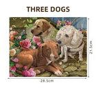 Three Dogs with Flower 100 Piece Jigsaw Puzzle Kids & Adults