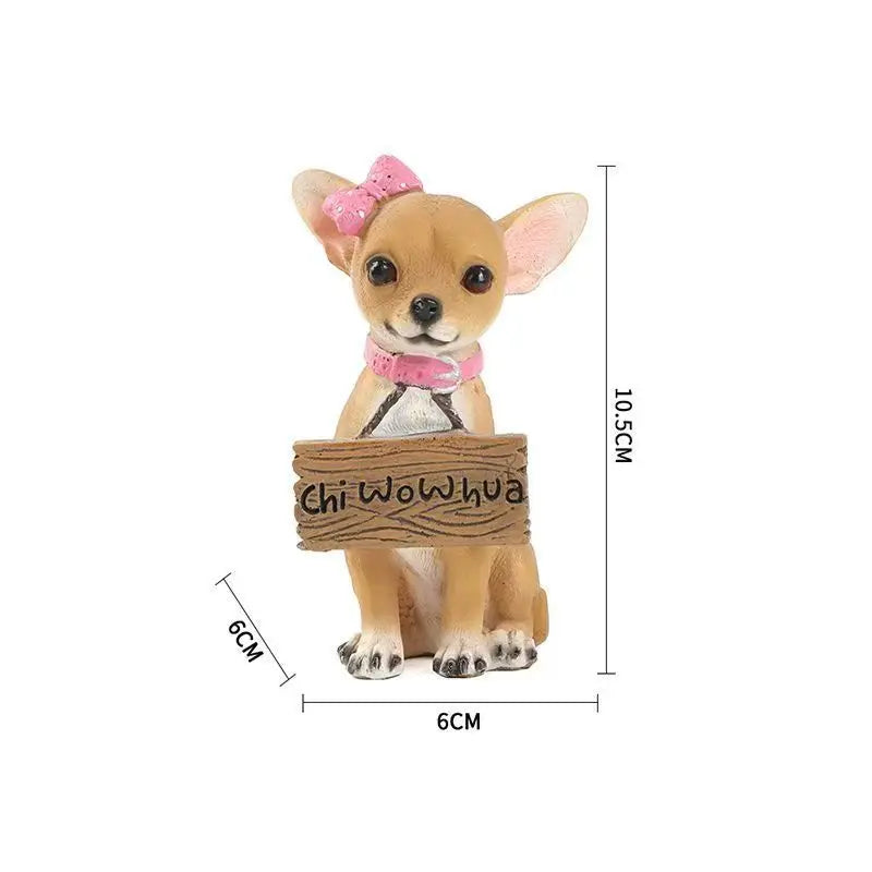 Chihuahua Dog Statue 10.5cm Hand-Painted Resin Figurine | Toylvia™