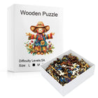 Fall Harvest Scarecrow Wooden Puzzle Irregular Art Decor