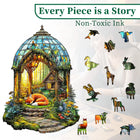 Enchanted Forest Gazebo Fox Wooden Puzzle Animal Pieces