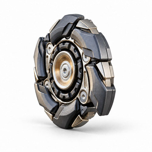 Open Armor Metal Fidget Slider Magnetic Spinning Top EDC Toy - alternate view