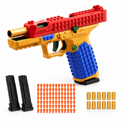 Building Block Toy Gun - Blowback, Shell Ejecting, Soft Bullet Pistol - alternate view