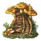 Giant Mushroom Cottage Wooden Puzzle Fantasy Forest Library