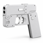 Silver IC380 folding phone toy gun left three-quarter studio image
