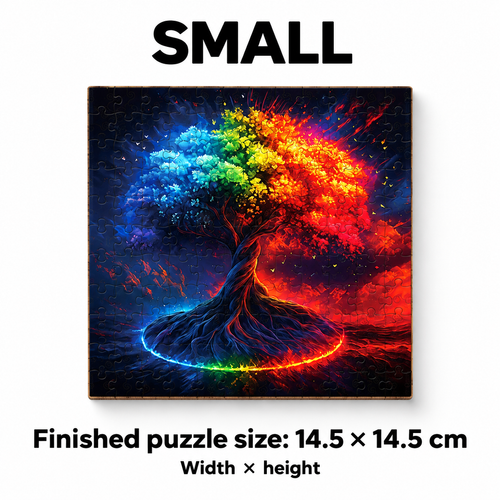 Mindful Mastery: Colorful Tree of Life High-Difficulty Wood Jigsaw - alternate view
