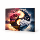 Small A5 Yin-Yang Tree of Life wooden puzzle on a white background