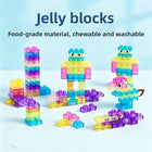 60-Piece Squishy Jelly Building Blocks Sensory Toy Set