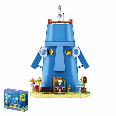 AREA-X SpongeBob Squidward Stone House Building Blocks with Light