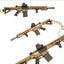 Mini M110 gold and black rifle keychain model displayed on a white background