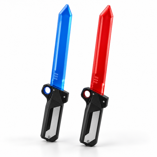 2-in-1 Light-Up Toy Sword Set – Red & Blue Extendable Blades - alternate view
