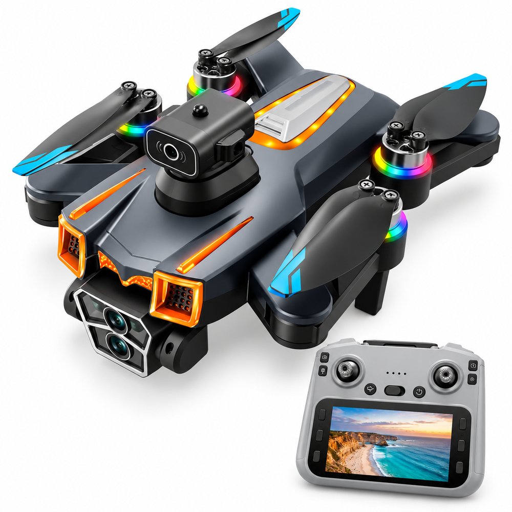 A19 Pro foldable camera drone with integrated-screen remote controller