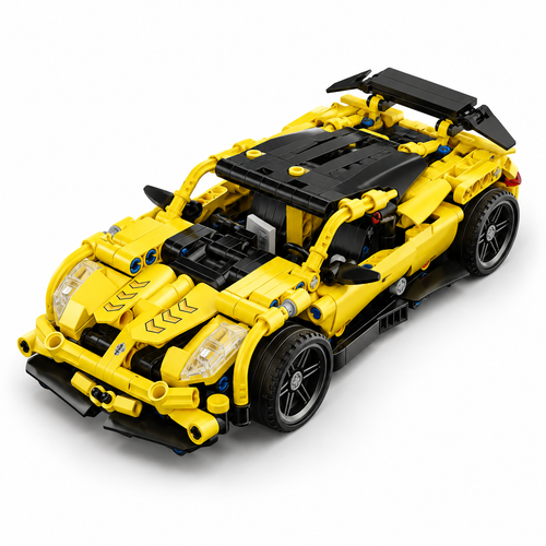 Zenith Interceptor yellow brick supercar high front three-quarter view