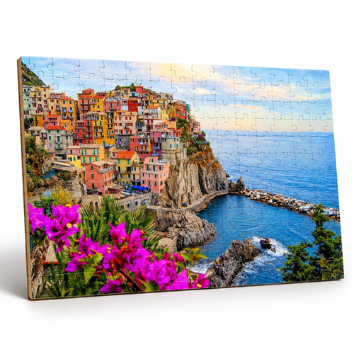 Cinque Terre Italy 500 piece jigsaw puzzle standing upright