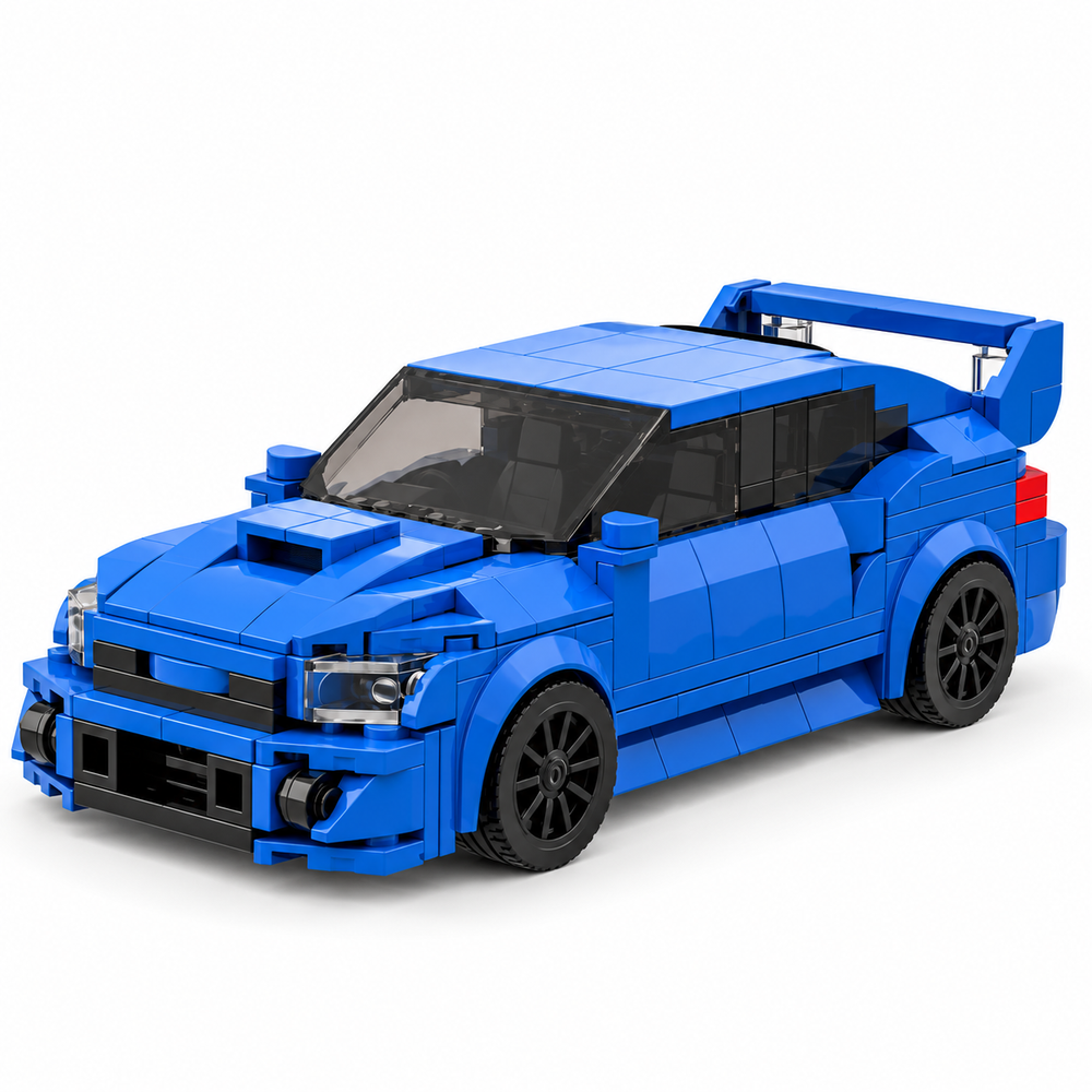 303pcs Blue JDM Rally Car Building Blocks Set - WRX STI Inspired Sports Sedan product photo