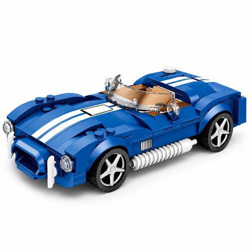 312PCS Blue Sports Car Building Block Set - Classic Roadster Model Kit for Adults & Teens - alternate view