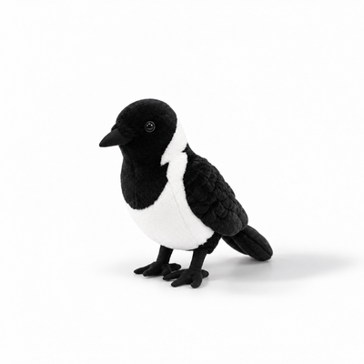 23cm jackdaw plush front three-quarter view