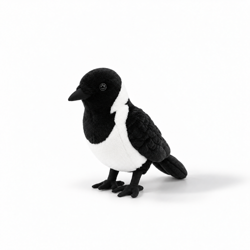 23cm jackdaw plush front three-quarter view