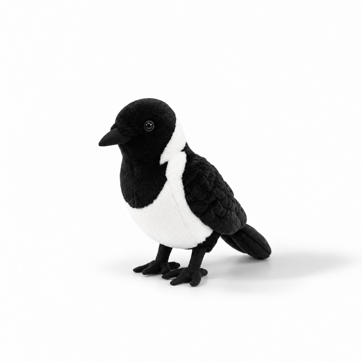 23cm jackdaw plush front three-quarter view