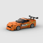 358PCS Orange Sports Car Building Blocks - DIY Racing Vehicle Model