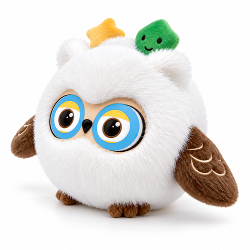 AI Intelligent Dialogue Plush Owl Toy 45 degree counterclockwise angle
