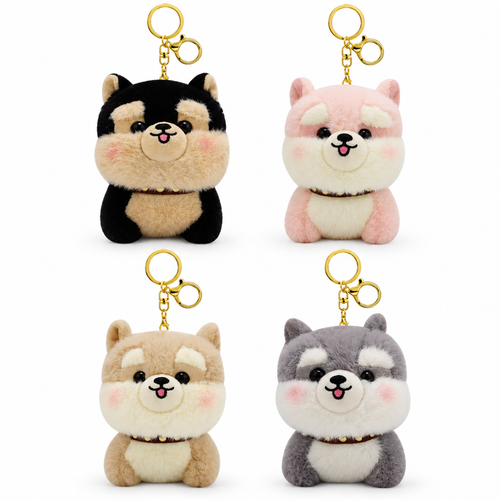 Akita Dogs plush keychain set - four pieces