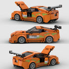 358PCS Orange Sports Car Building Blocks - DIY Racing Vehicle Model