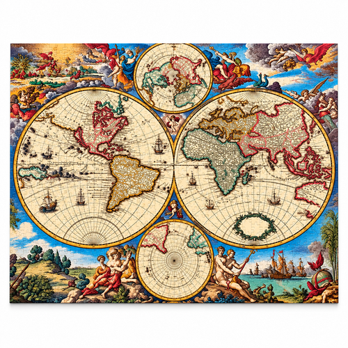Ancient World Map 1000 Piece Jigsaw Puzzle Fine Art Decor product photo