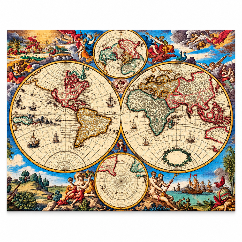 Ancient World Map 1000 Piece Jigsaw Puzzle Fine Art Decor