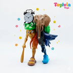 Toy figure with a frog, shark, and elephant on a white background with 'Toylovia Toys' branding.