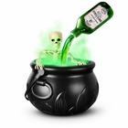 Animated Skeleton Cauldron with LED Light & Water Mist