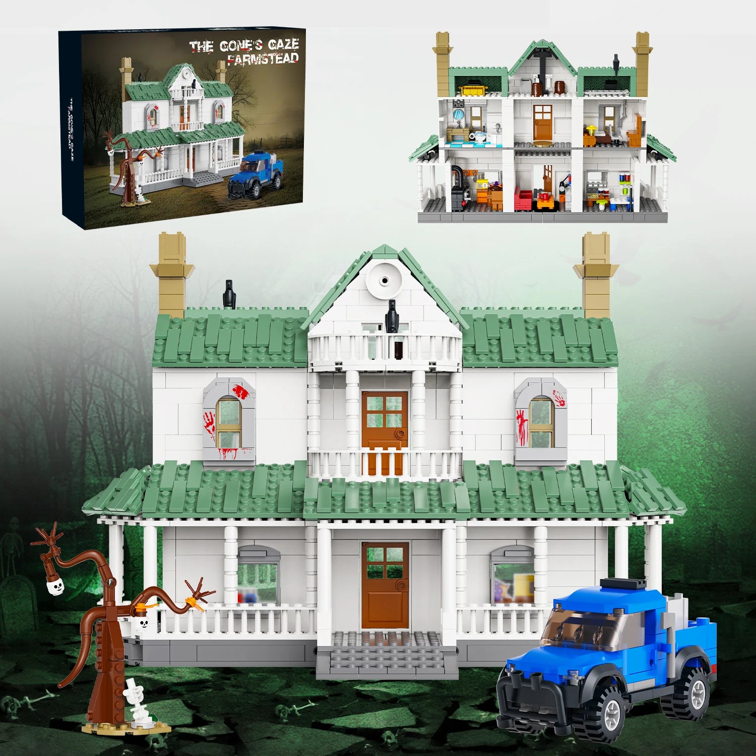 Zombie Apocalypse Farmstead - 1058 Piece Horror Building Set Secondary image