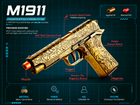 Engraved M1911 Toy Gun | Upgraded Continuous Fire Pistol | Toylvia