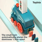 Automatic Electric Domino Train Toy Set for Kids - 60 Colorful Blocks