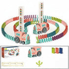 Automatic Electric Domino Train Toy Set for Kids - 60 Colorful Blocks