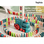 Automatic Electric Domino Train Toy Set for Kids - 60 Colorful Blocks