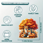 Autumn Fox Family Wooden Jigsaw Puzzle Unique Animal-Shaped Pieces for Adults
