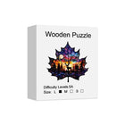 Autumn Maple Leaf Wooden Jigsaw Puzzle Unique Nature Art Puzzle for Adults