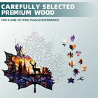 Autumn Maple Leaf Wooden Jigsaw Puzzle Unique Nature Art Puzzle for Adults