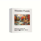Autumn Mountain Retreat Wooden Jigsaw Puzzle Scenic Forest Landscape