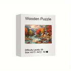 Autumn Mountain Retreat Wooden Jigsaw Puzzle Scenic Forest Landscape