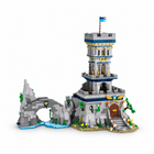Complete Azure Throne medieval fortress building-block model on white