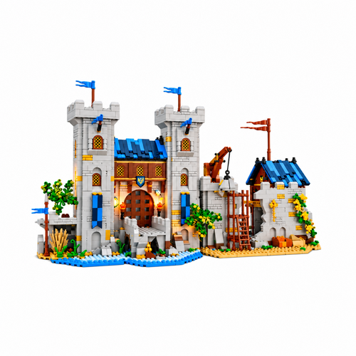 2668pcs Medieval Castle Azurelight Hall centered product image on white background - Toylvia