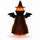 5ft 3-tier pumpkin Halloween light seen from behind, showing the black cape and bat wings
